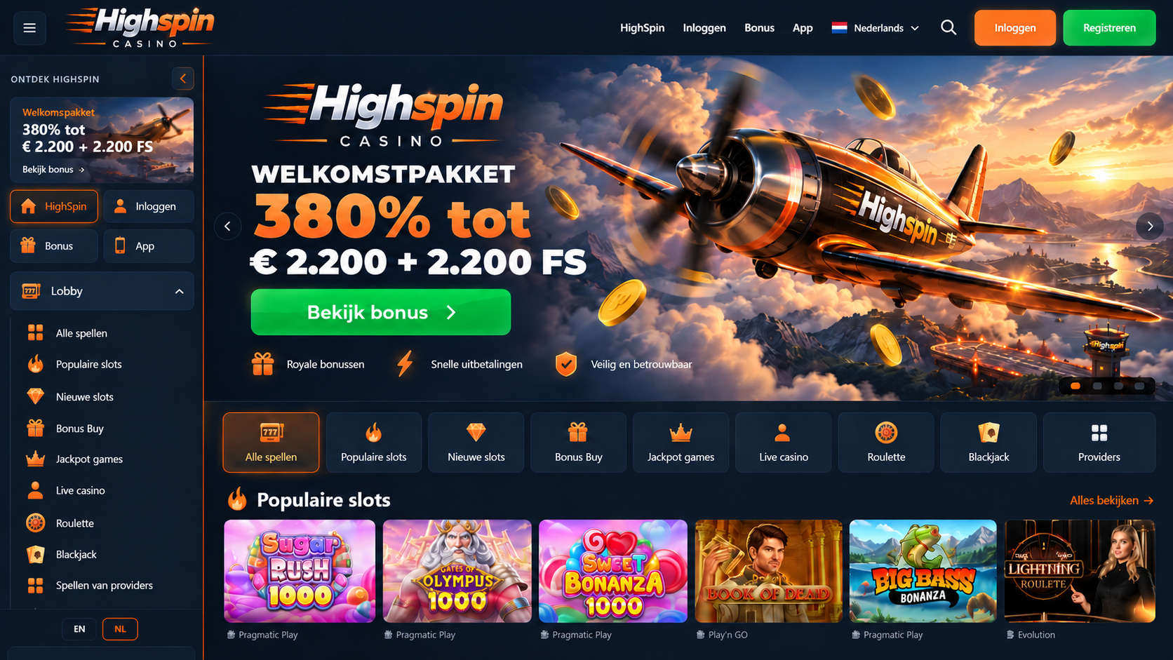 Highspin Casino Nederland: Games, Casino Platform en Gebruikservaring image 1