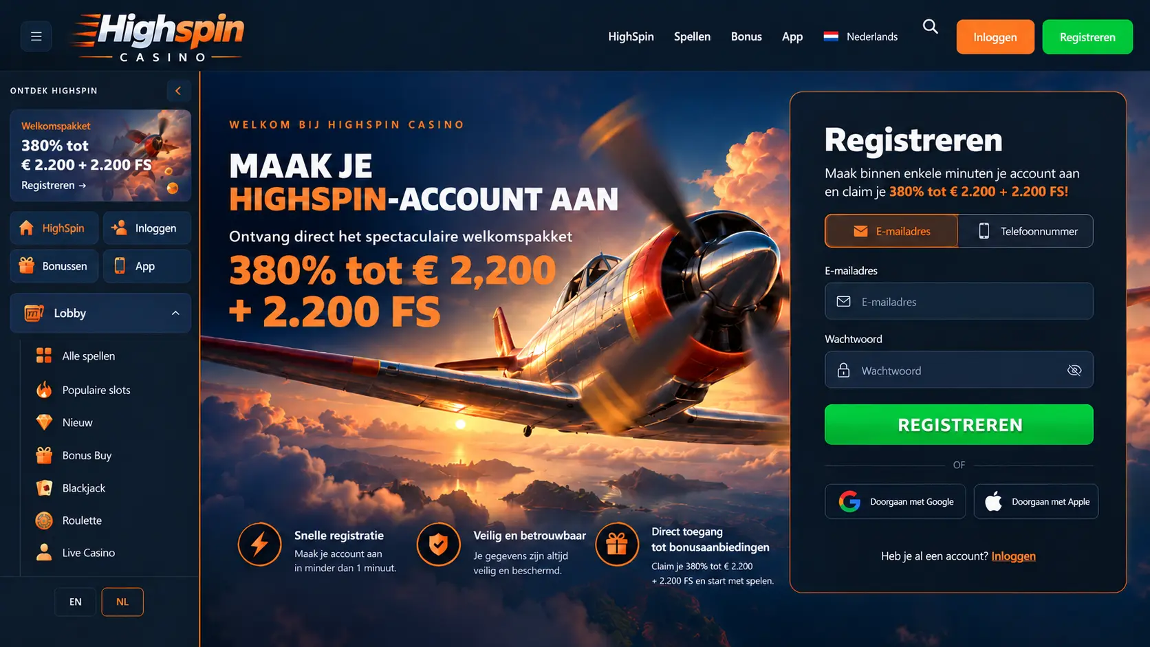 Highspin Casino Nederland: Games, Casino Platform en Gebruikservaring image 2