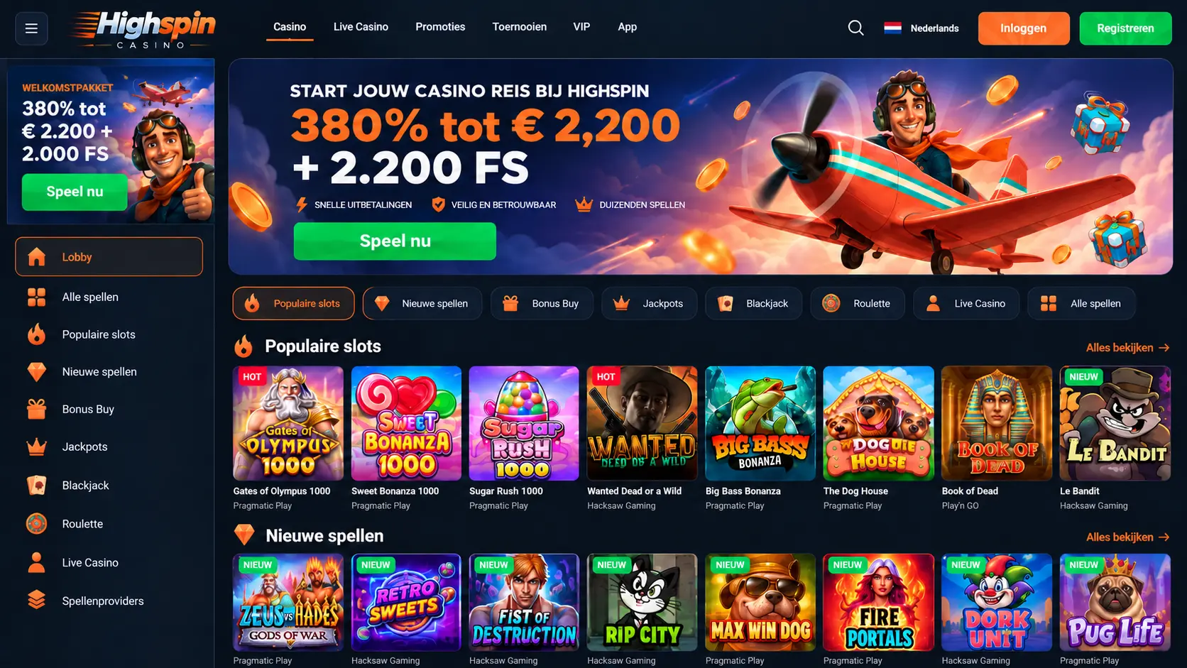 Highspin Casino Nederland: Games, Casino Platform en Gebruikservaring image 3